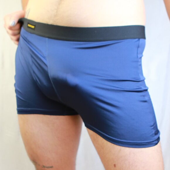 Rustler from Wrangler Navy Blue Satin Stretch Dual Lined Pouch Boxer Briefs XXL - Picture 8 of 10